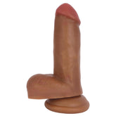 6" Bareskin Dildo with Balls Latte