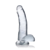 Jock C-Thru 8" Clear TPE Dong W/Balls & Suction Cup