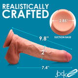 Jock 9.8" Uncut Dual Density Silicone Dildo With Ball