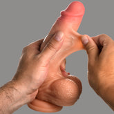 Jock 8" Real Skin silicone dildo with balls