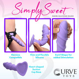 Simply Sweet 7" Swirl Silicone Dildo - Purple