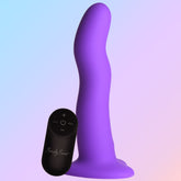 Simply Sweet 21X Vibrating Wavy Silicone Dildo With Remote Purple