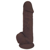 FLESHSTIXXX 8" Silicone Dildo with ball Chocolate