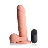 BIG SHOT 8" with BALLS VIBRATING SILICONE DILDO
