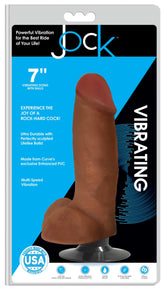 JOCK 7" VIBRATING DILDO WITH BALLS LATTE