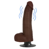 JOCK 8" VIBRATING DILDO WITH BALLS CHOCOLATE