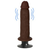 JOCK 7" Vibrating Dildo No Balls Chocolate
