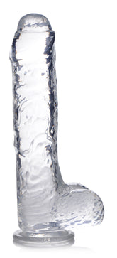 Jock C-Thru SLIM 9" With Balls Clear TPE Dildo