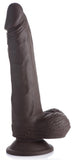 Easy Riders 8" Thrusting Dildo With Balls - Dark