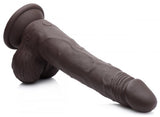 Easy Riders 8" Thrusting Dildo With Balls - Dark
