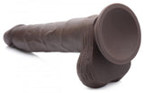 Easy Riders 8" Thrusting Dildo With Balls - Dark
