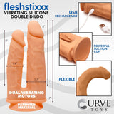 Fleshstixxx 6 and 7 Inch Silicone Vibrating Double Dildo