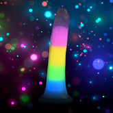 Lollicock 7" Glow-in-the-Dark Rainbow Silicone Dildo