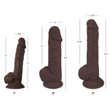 FLESHSTIXXX 8" Silicone Dildo with ball Chocolate