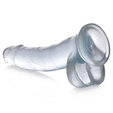 Jock C-Thru 8" Clear TPE Dong W/Balls & Suction Cup