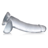 Jock C-Thru 8" Clear TPE Dong W/Balls & Suction Cup