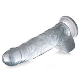 Jock C-Thru 9" Clear TPE Dong W/Balls & Suction Cup