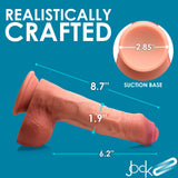 Jock 8.7" Uncut Dual Density Silicone Dildo With Balls