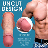 Jock 8.75" Uncut Dual Density Silicone Dildo With Balls