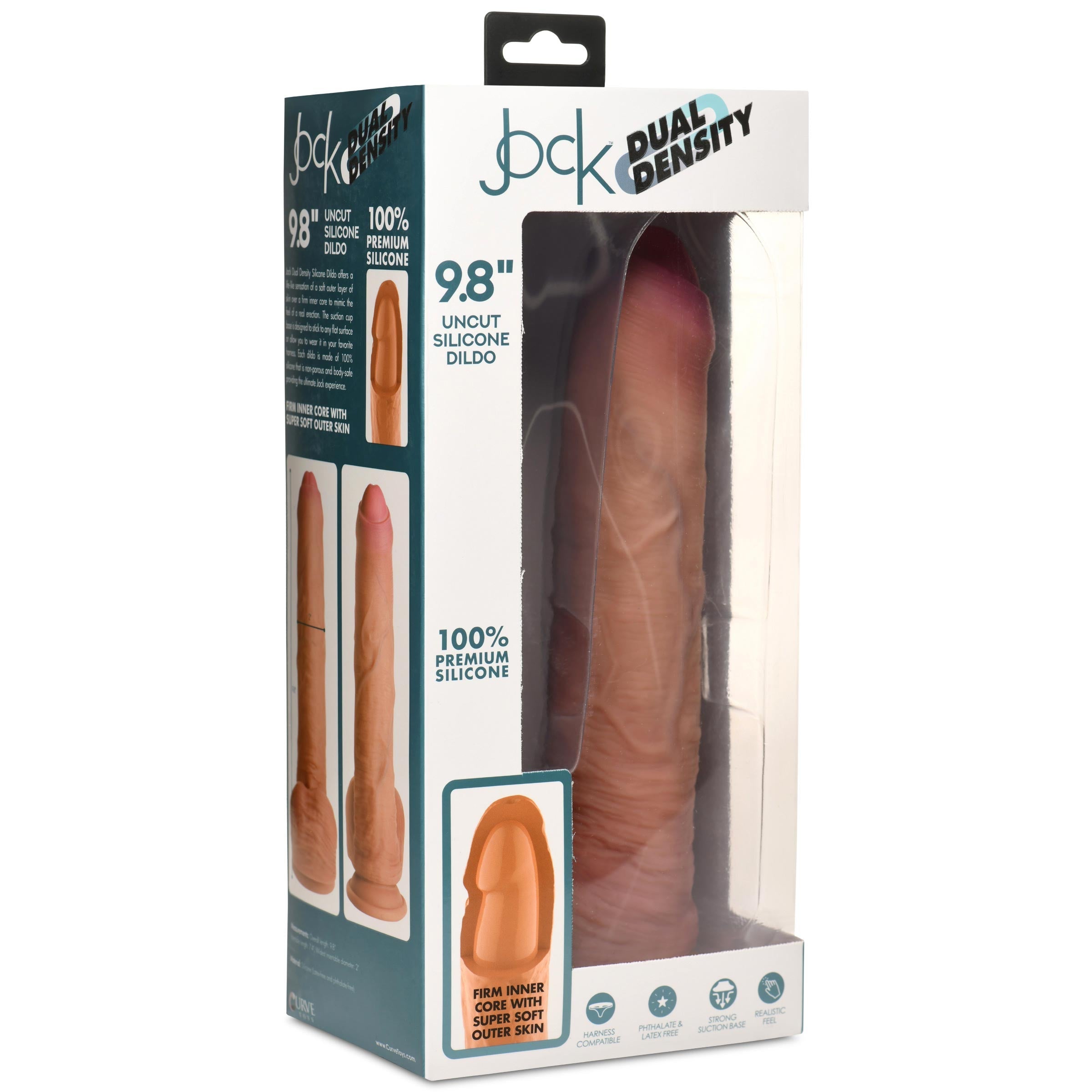 9.8\" Uncut Dual Density Dildo With Ball By Jock | Curve Toys