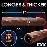 JOCK Extra Long 1.5" Penis Extension Sleeve  - Dark Color
