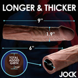 JOCK Extra Long 3" Penis Extension Sleeve  - Dark Color