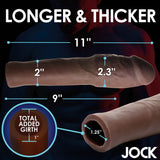 JOCK Extra Thick 2" Penis Extension Sleeve  - Dark Color