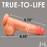Jock 8" Real Skin silicone dildo with balls