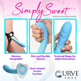 Simply Sweet 7" Rippled Silicone Dildo - Blue