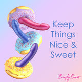 Simply Sweet Metallic Silicone Dildo  - Blue