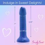 Simply Sweet Metallic Silicone Dildo  - Blue