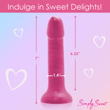 Simply Sweet Metallic Silicone Dildo  - Pink