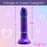 Simply Sweet Metallic Silicone Dildo  - Purple