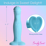 Simply Sweet 21X Vibrating Thick Silicone Dildo With Remote Blue