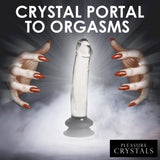 Pleasure Crystals 7.6" Glass Dildo with silicone base