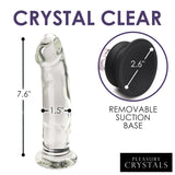 Pleasure Crystals 7.6" Glass Dildo with silicone base