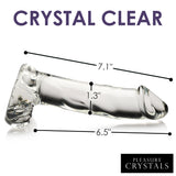 Pleasure Crystals 7.1" Glass Dildo with balls