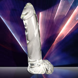 Pleasure Crystals 7.1" Glass Dildo with balls