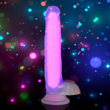 Lollicock 7" Glow-In-The-Dark Silicone Dildo With Balls - Pink