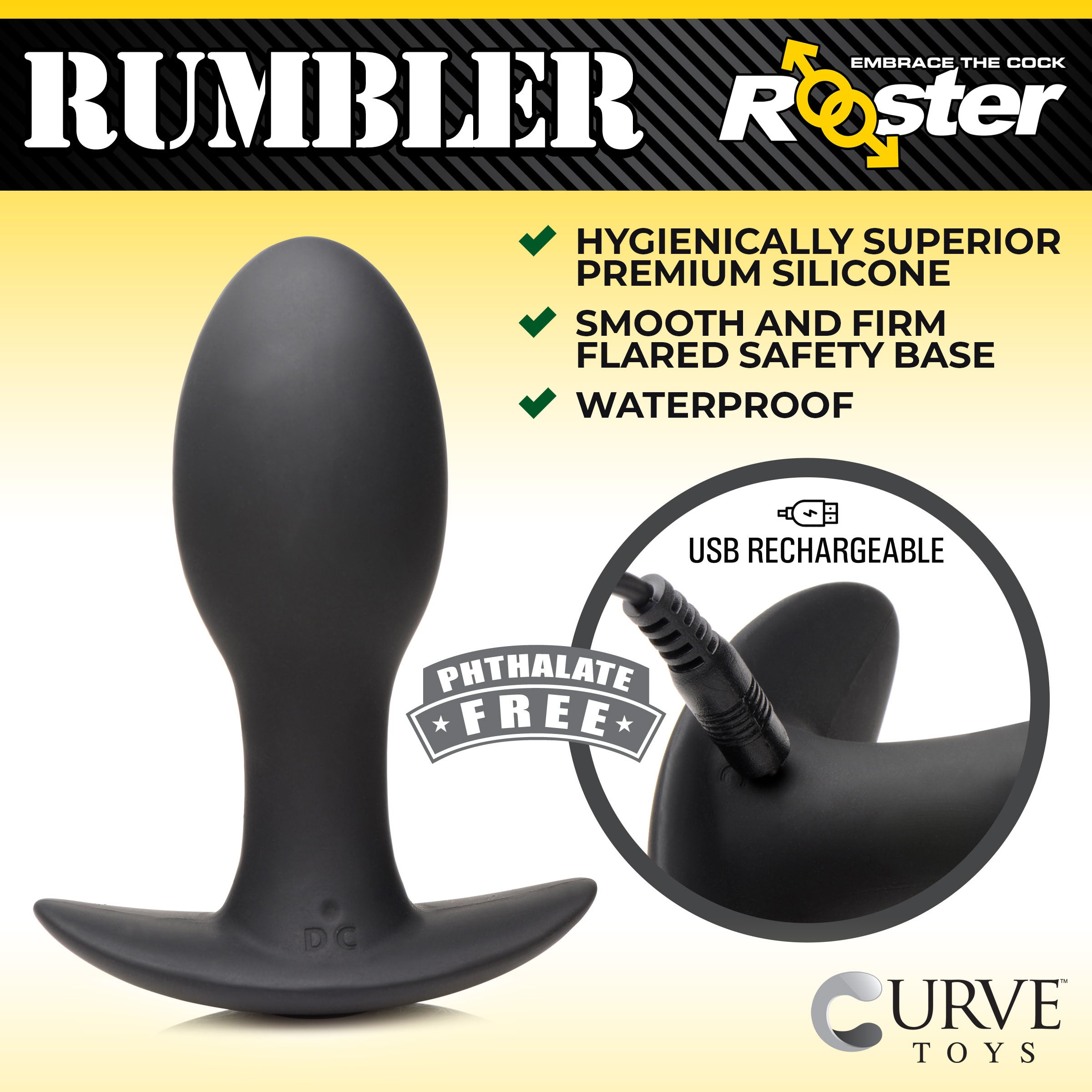 Vibrating Anal Plug Medium By Rooster Rumbler | Curve Toys Vibrating Anal Plug Medium By Rooster Rumbler | Curve Toys