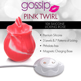 Gossip Licking Rose 10 Function Rechargeable Silicone - Pink Twirl