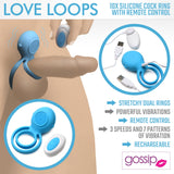 Gossip Love Loops 10X Silicone Azure Cock Ring w/ Remote