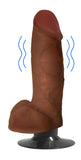 JOCK 7" VIBRATING DILDO WITH BALLS LATTE