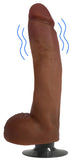 JOCK 10" VIBRATING DILDO WITH BALLS LATTE