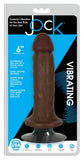 JOCK 6" Vibrating Dildo No Balls Chocolate