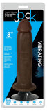JOCK 8"  Vibrating Dildo No Balls Chocolate