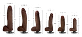 JOCK 7" VIBRATING DILDO WITH BALLS CHOCOLATE