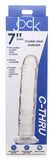 Jock C-Thru SLIM 7" Clear TPE Dildo