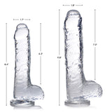 Jock C-Thru SLIM 9" With Balls Clear TPE Dildo
