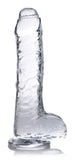 Jock C-Thru SLIM 8" With Balls Clear TPE Dildo
